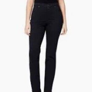 Gloria Vanderbilt Amanda Black Stretch Denim Tapered Leg Jeans Plus SZ 18W